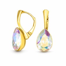 Auskarai moterims DiamondSky „Crystal Drop (Aurora Borealis)“ su Preciosa® kristalais