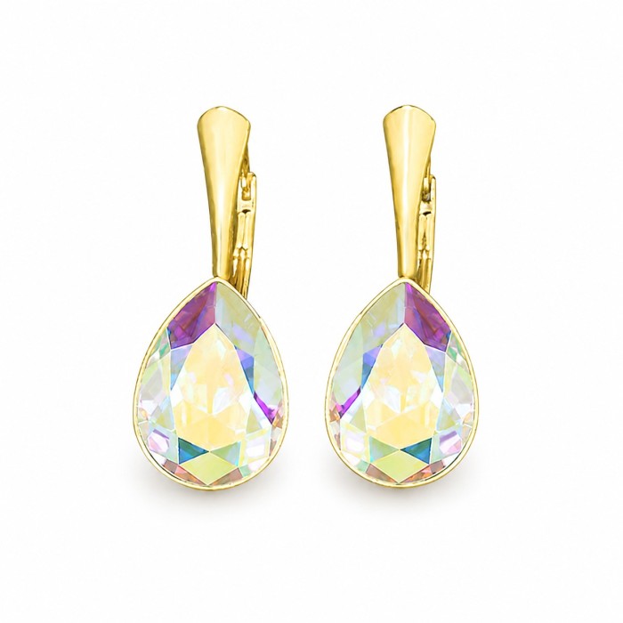 Auskarai moterims DiamondSky „Crystal Drop (Aurora Borealis)“ su Preciosa® kristalais