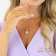 Sidabrinis kaklo papuošalas moterims Diamond Sky „Crystal Drop (Aurora Borealis)“ su Preciosa® kristalais