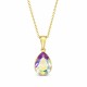 Sidabrinis kaklo papuošalas moterims Diamond Sky „Crystal Drop (Aurora Borealis)“ su Preciosa® kristalais