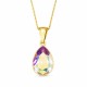 Sidabrinis kaklo papuošalas moterims Diamond Sky „Crystal Drop (Aurora Borealis)“ su Preciosa® kristalais
