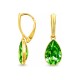 Серебряные серьги «Кристальная Капля (Peridot)» с кристаллами Preciosa®