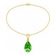 Sidabrinis kaklo papuošalas moterims Diamond Sky „Crystal Drop (Peridot)“ su Preciosa® kristalais