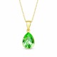 Sidabrinis kaklo papuošalas moterims Diamond Sky „Crystal Drop (Peridot)“ su Preciosa® kristalais