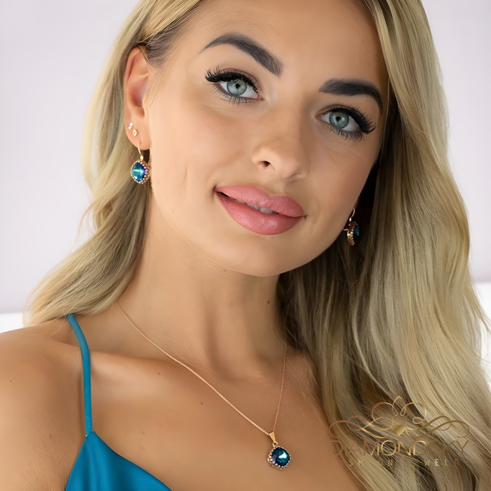 Jewelry Set “Vintage IV (Bermuda Blue)” created with Crystals by Swarovski®
