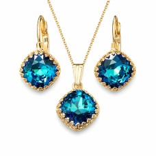 Papuošalų rinkinys moterims „Vintage IV (Bermuda Blue)“ su Swarovski® kristalais