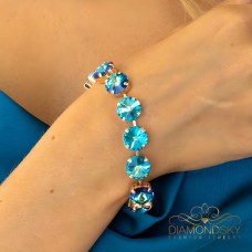 Apyrankė moterims DiamondSky „Vortex (Bermuda Blue)“ su Preciosa® kristalais