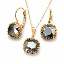 Papuošalų rinkinys moterims „Vintage V (Light Chrome)“ su Swarovski® kristalais