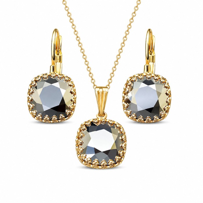 Jewelry Set “Vintage V (Light Chrome)” created with Crystals by Swarovski®