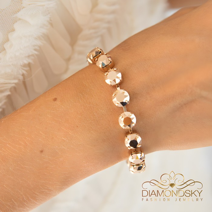 Браслет "Классика II (Rose Gold)" с кристаллами Swarovski®