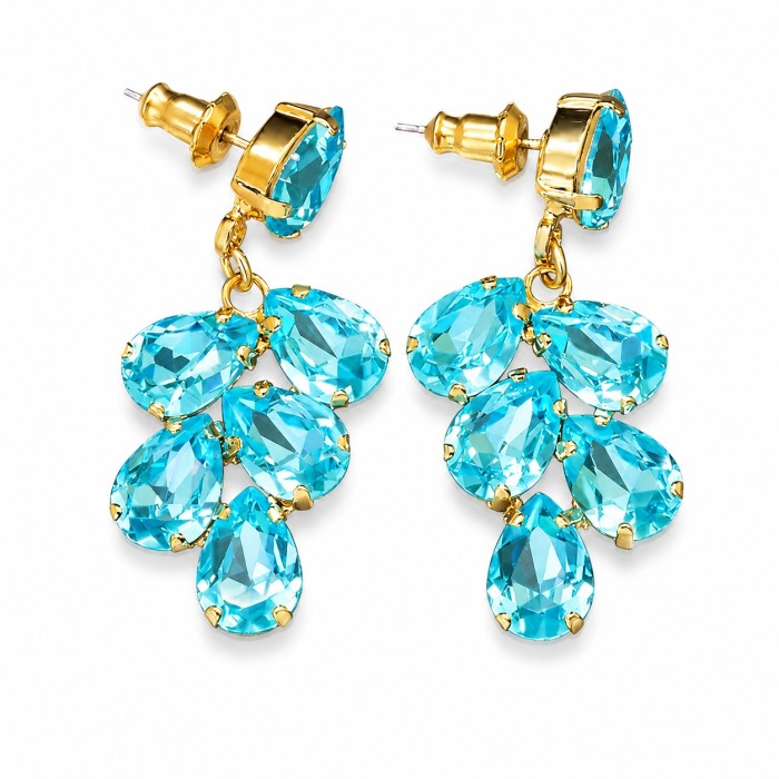 Auskarai „Amber II (Aqua Bohemica)“ su Preciosa® kristalais
