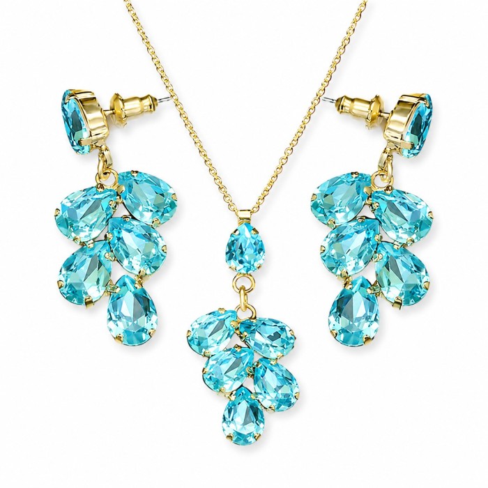 Papuošalų rinkinys moterims „Amber II (Aqua Bohemica)“ su Preciosa® kristalais