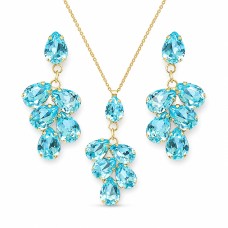 Papuošalų rinkinys moterims „Amber II (Aqua Bohemica)“ su Preciosa® kristalais