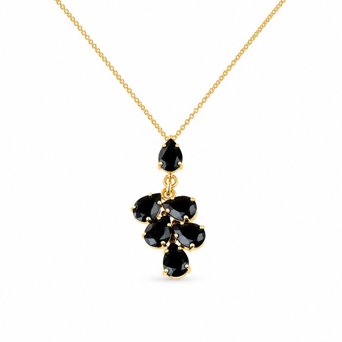 Pendant “Amber II (Jet)” created with Preciosa® crystals