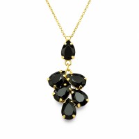 Pendant “Amber II (Jet)” created with Preciosa® crystals