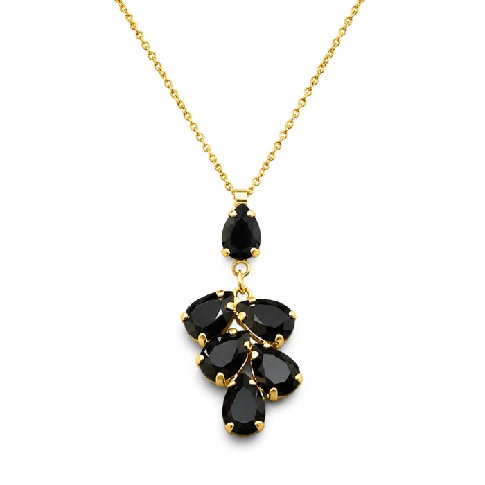 Pendant “Amber II (Jet)” created with Preciosa® crystals