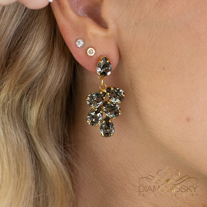 Earrings “Amber II (Black Diamond)” created with Preciosa® crystals
