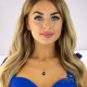 Kaklo papuošalas moterims DiamondSky „Crystal Drop (Bermuda Blue)“ su Swarovski kristalais