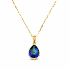 Kaklo papuošalas moterims DiamondSky „Crystal Drop (Bermuda Blue)“ su Swarovski kristalais