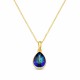 Kaklo papuošalas moterims DiamondSky „Crystal Drop (Bermuda Blue)“ su Swarovski kristalais
