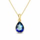 Kaklo papuošalas moterims DiamondSky „Crystal Drop (Bermuda Blue)“ su Swarovski kristalais