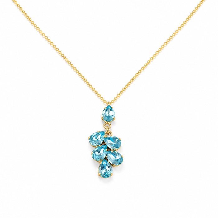 Pakabukas „Amber II (Aqua Bohemica)“ su Preciosa® kristalais