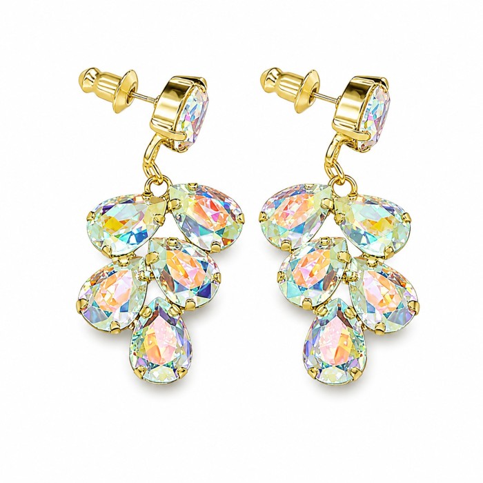 Earrings “Amber II (Aurora Borealis)” created with Preciosa® crystals