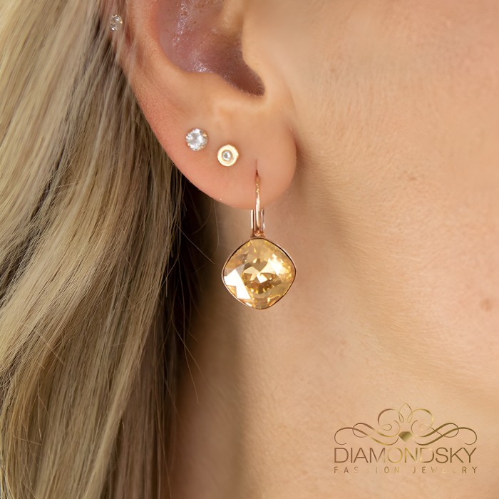 Jewelry Set “Glare V (Golden Shadow)” created with Crystals by Swarovski®