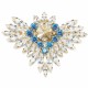 Брошь "Радужный Цветок (Golden Shadow / Light Sapphire Shimmer / Crystal)" с кристаллами Swarovski®