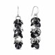 Серебряные серьги 925 пробы «Фламенко (Silver Night / Jet)» с кристаллами Swarovski®