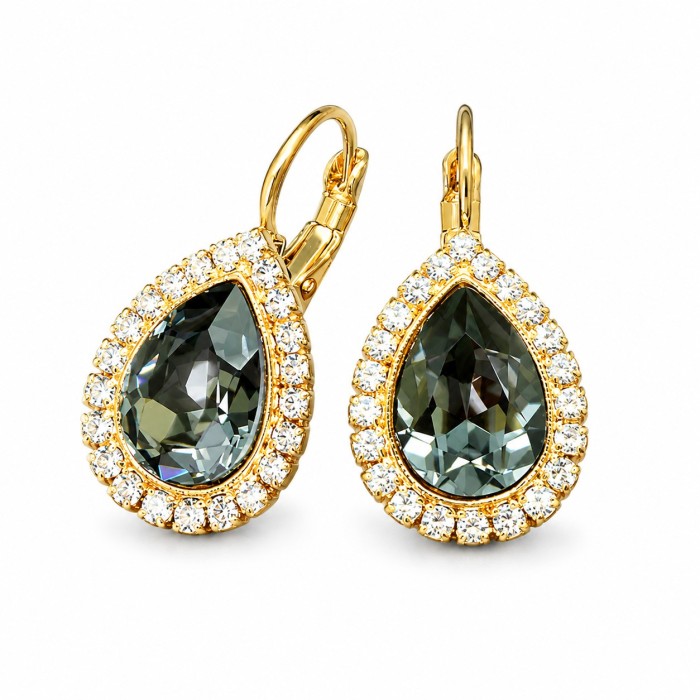Papuošalų rinkinys moterims „Celestial Drop (Silver Night)“ su Swarovski® kristalais