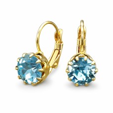 Auskarai moterims DiamondSky „Shining Aquamarine“ su Swarovski kristalais