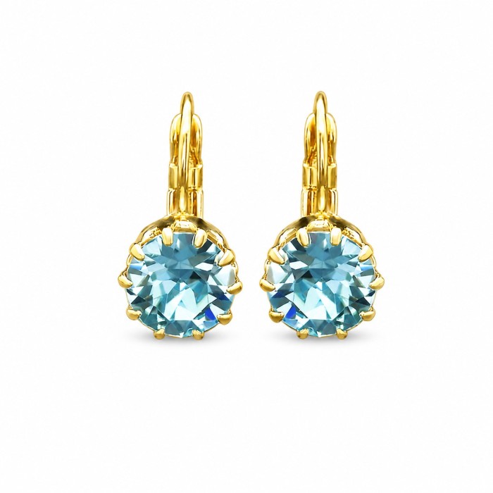 Auskarai moterims DiamondSky „Shining Aquamarine“ su Swarovski kristalais