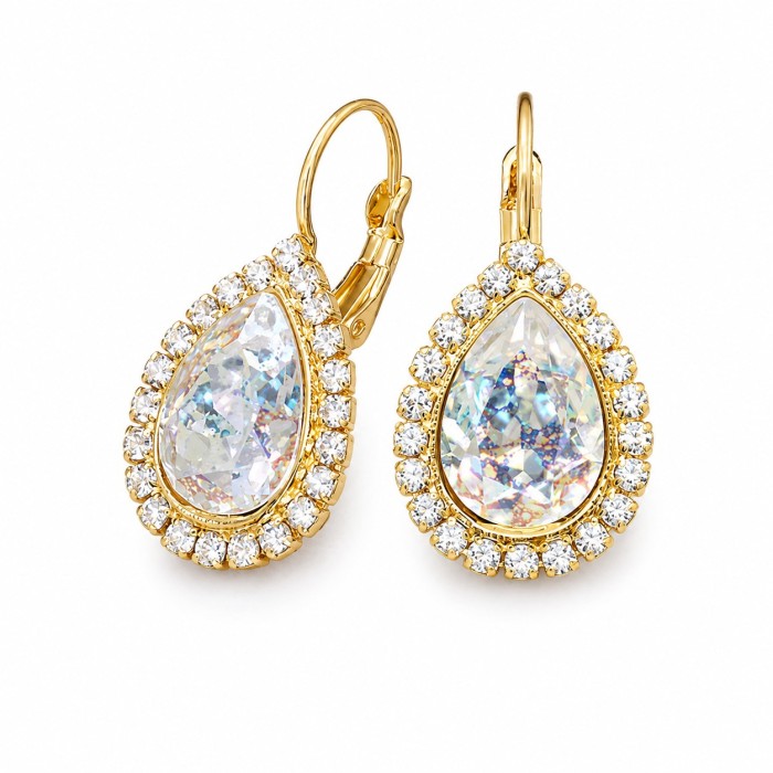 Jewelry Set “Celestial Drop” (White Patina) embellished with Crystals by Swarovski®