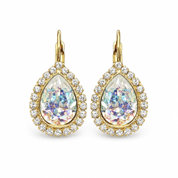 Auskarai moterims DiamondSky „Celestial Drop (White Patina)“ su Swarovski kristalais