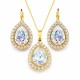 Jewelry Set “Celestial Drop” (White Patina) embellished with Crystals by Swarovski®
