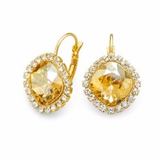 Серьги «Ослепительный Блеск III (Golden Shadow)» с кристаллами Swarovski®
