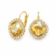 Серьги «Ослепительный Блеск III (Golden Shadow)» с кристаллами Swarovski®