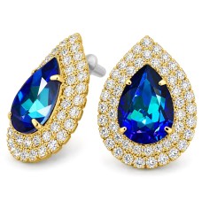 Серьги «Жасмин (Bermuda Blue)» с кристаллами Swarovski®