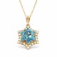 Kaklo papuošalas moterims DiamondSky „Snowflake (Aquamarine)“ su Swarovski kristalais