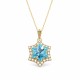 Kaklo papuošalas moterims DiamondSky „Snowflake (Aquamarine)“ su Swarovski kristalais