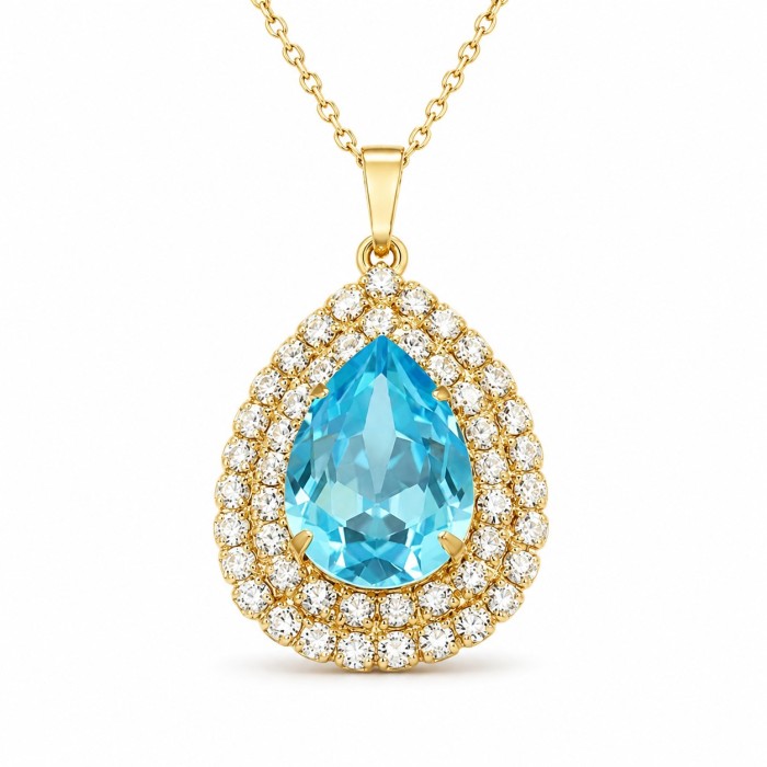 Pakabukas „Jasmine (Aquamarine)“ su Swarovski® kristalais