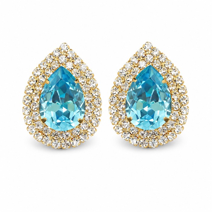Серьги «Жасмин (Aquamarine)» с кристаллами Swarovski®
