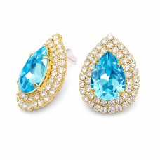 Auskarai moterims DiamondSky „Jasmine (Aquamarine)“ su Swarovski kristalais
