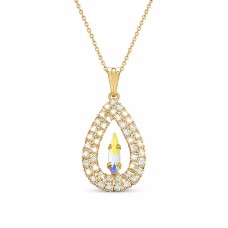 Kaklo papuošalas moterims DiamondSky „Atlantis (Aurora Borealis)“ su Swarovski kristalais