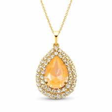 Pakabukas „Jasmine (Peach DeLite)“ su Swarovski® kristalais