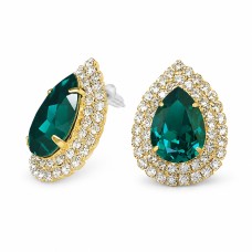 Auskarai „Jasmine (Emerald)“ su Swarovski® kristalais