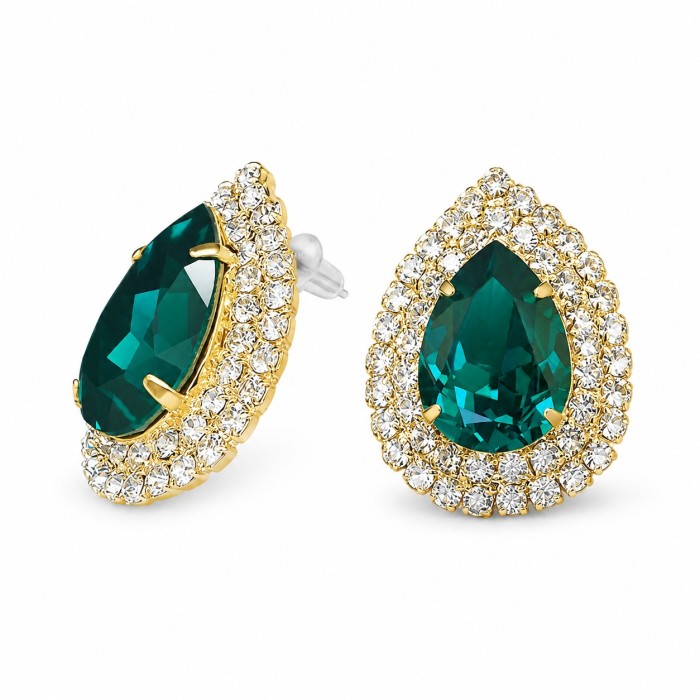 Papuošalų rinkinys moterims „Jasmine (Emerald)“ su Swarovski® kristalais