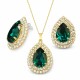 Papuošalų rinkinys moterims „Jasmine (Emerald)“ su Swarovski® kristalais