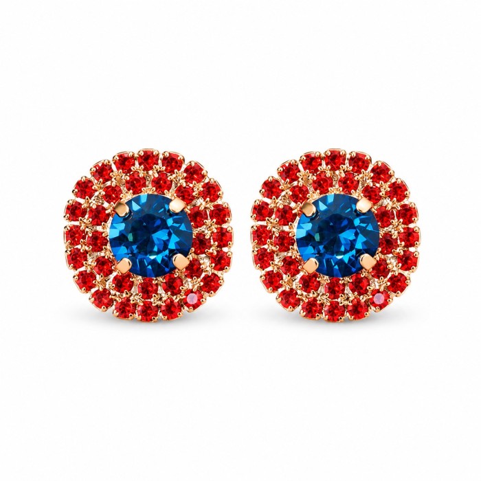 Auskarai „Andrea (Bermuda Blue)“ su Swarovski® kristalais